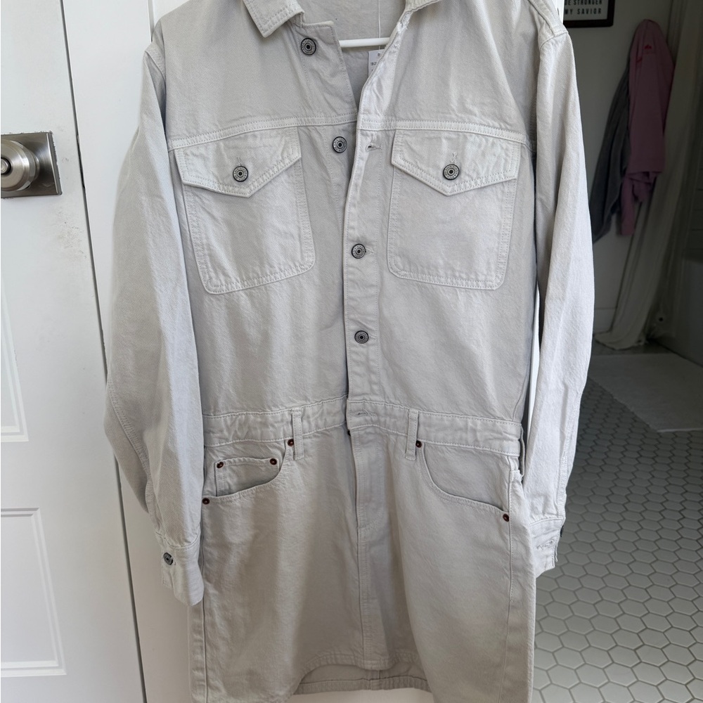 Abercrombie light grey denim dress